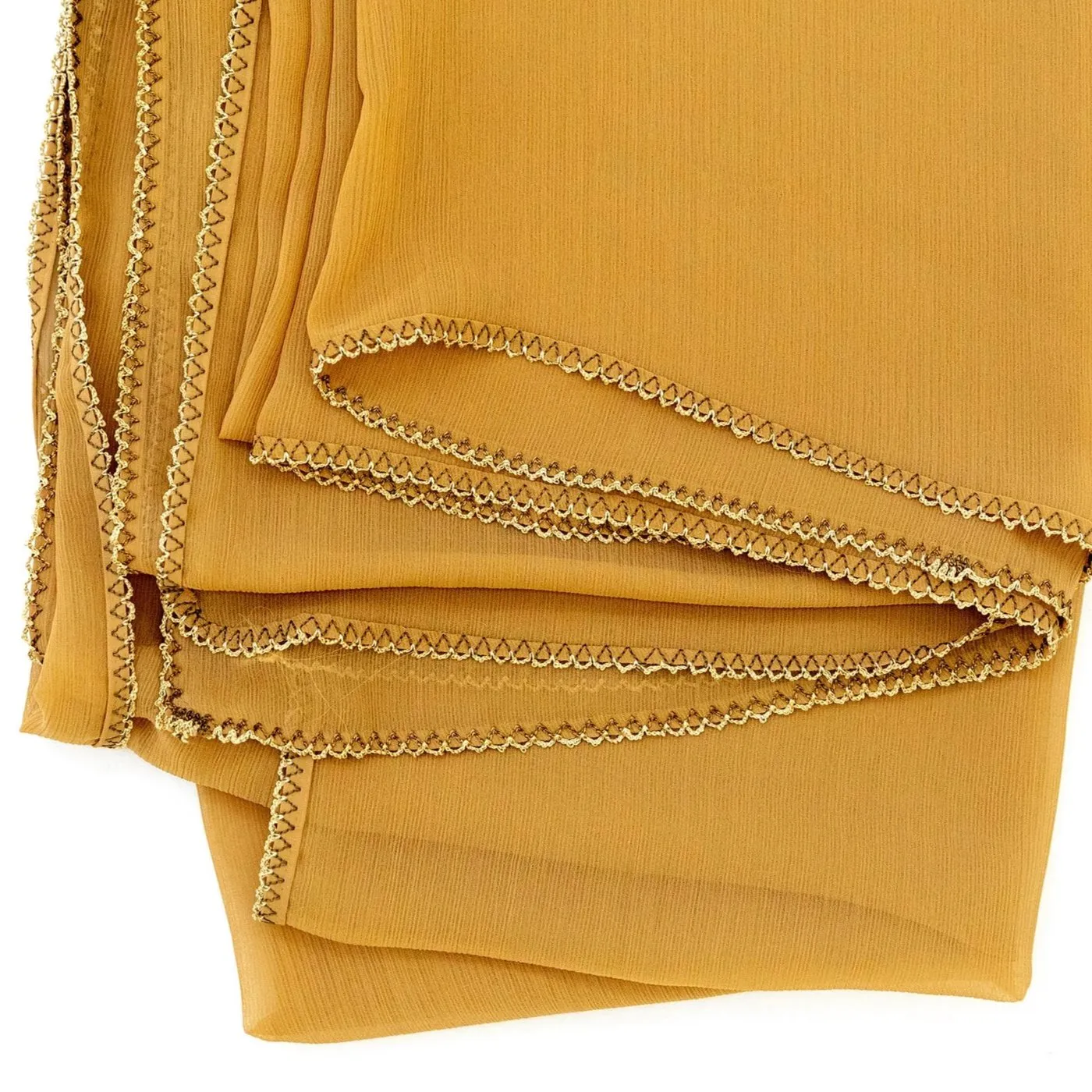 Beige Zig-Zag Chiffon Dupatta - Scarf