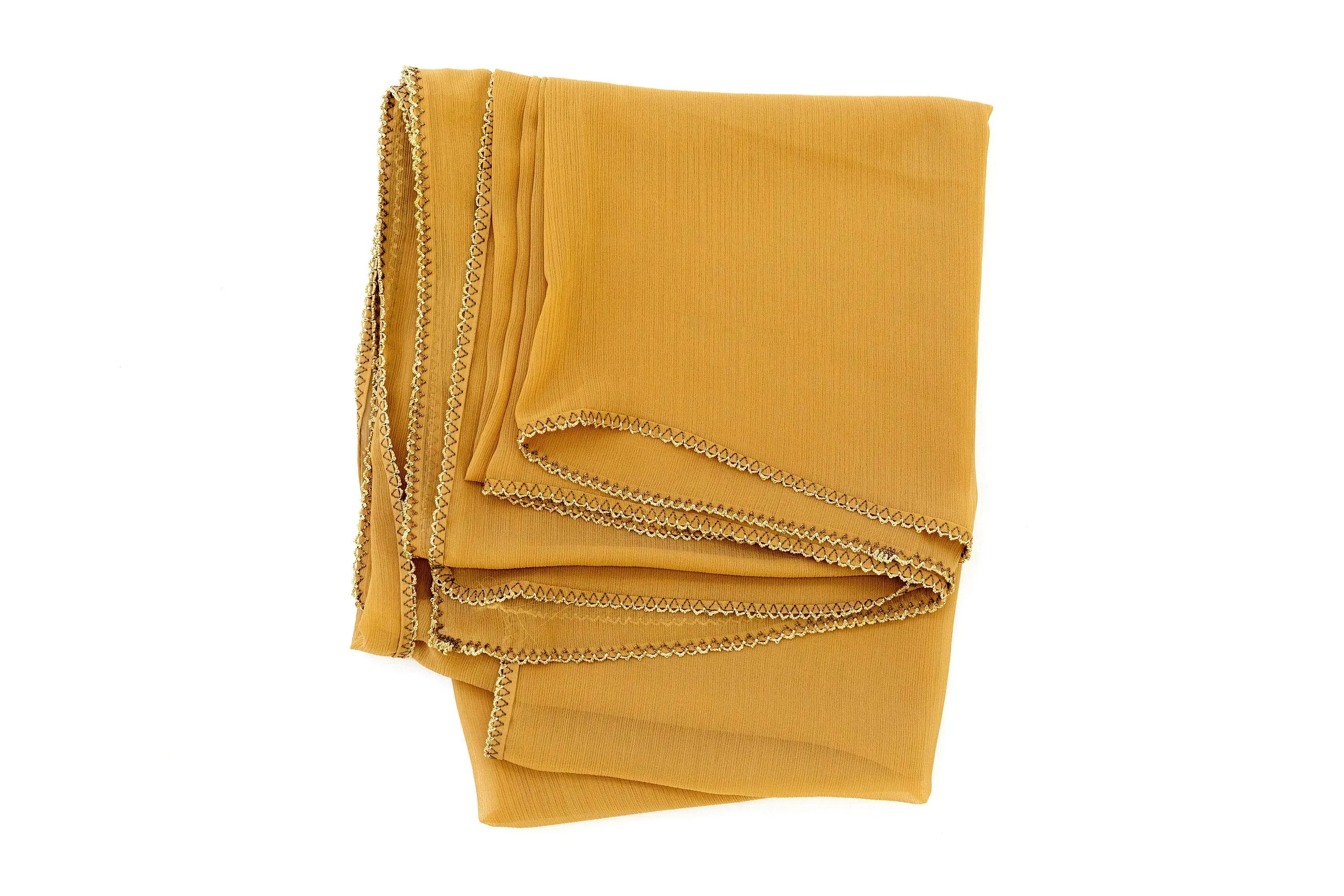 Beige Zig-Zag Chiffon Dupatta - Scarf