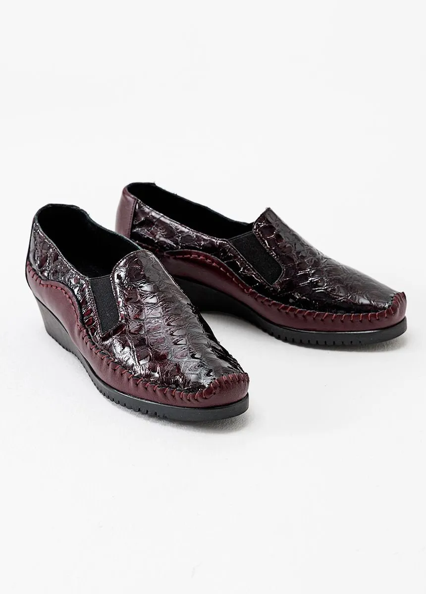 Bi-material leather moccasin