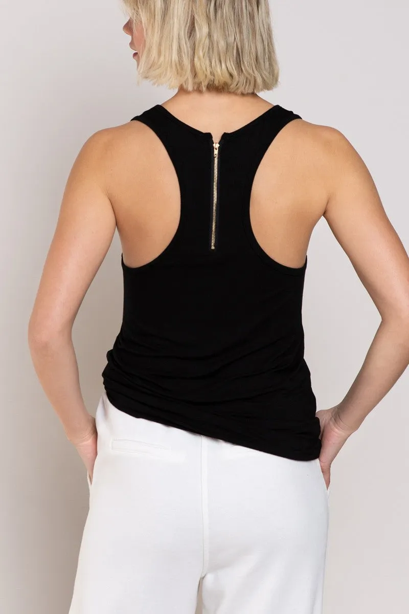 Black Back Zipper POL Tank Top 3/6/24 8133