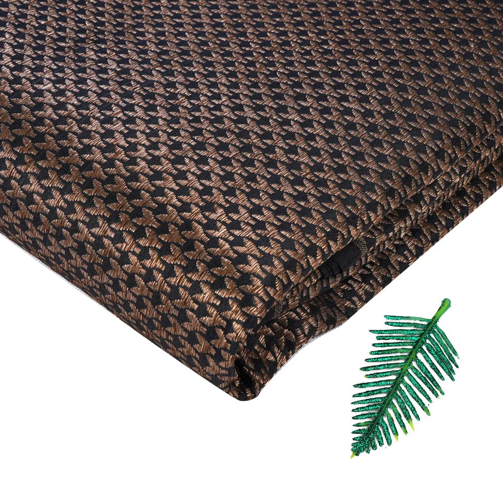 Black Color Handwoven Brocade Silk Fabric