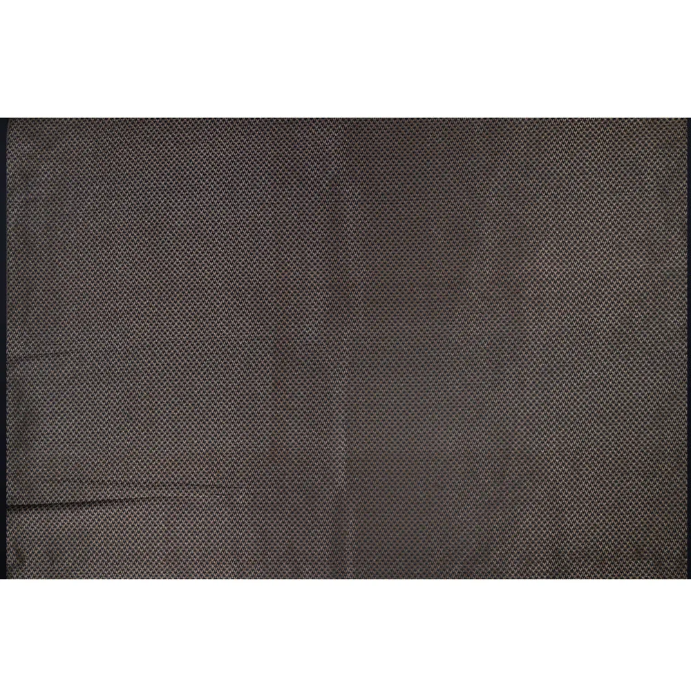 Black Color Handwoven Brocade Silk Fabric