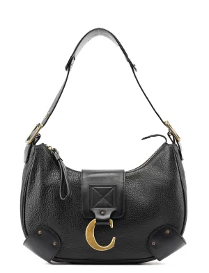 Black Leather C Shoulder Bag