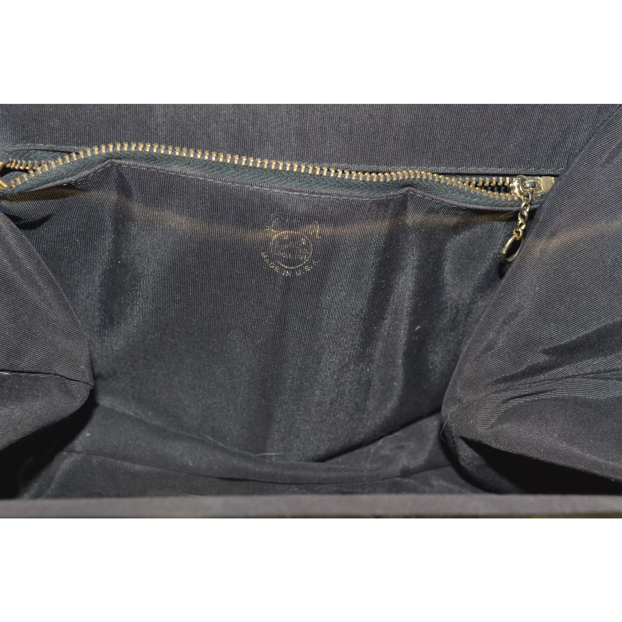 Black Leatherette Lucite Trimmed Purse