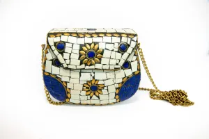 Blue & White Mosaic Purse