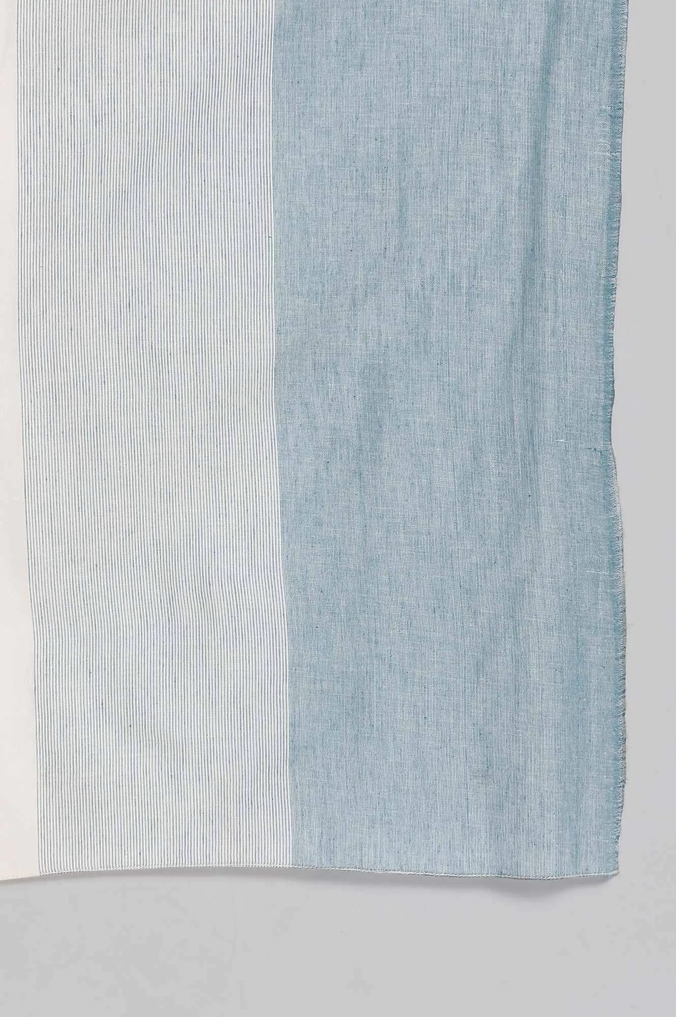 Blue Cotton Dobby Geometric Print Dupatta