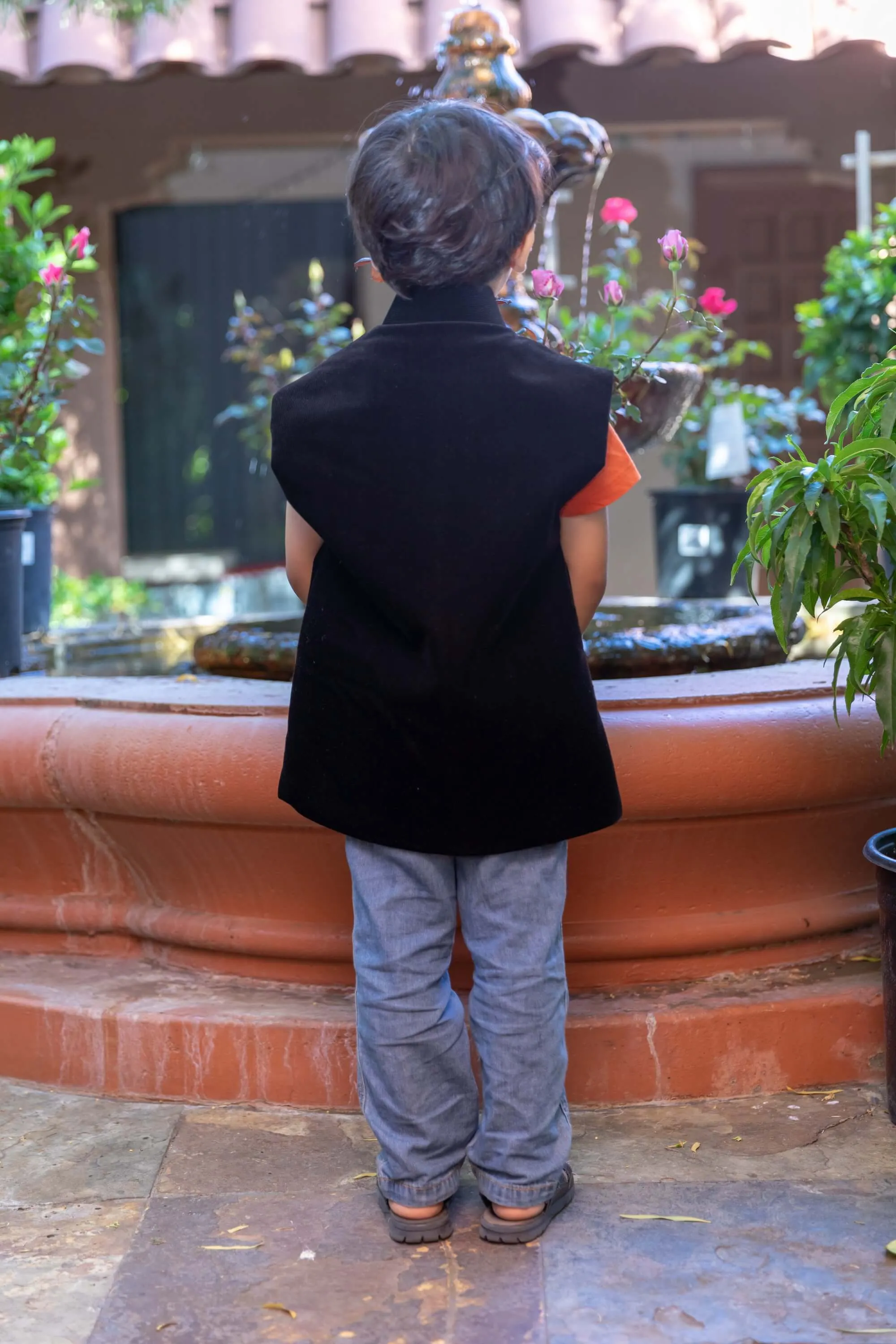 Boys Black Corduroy Vest