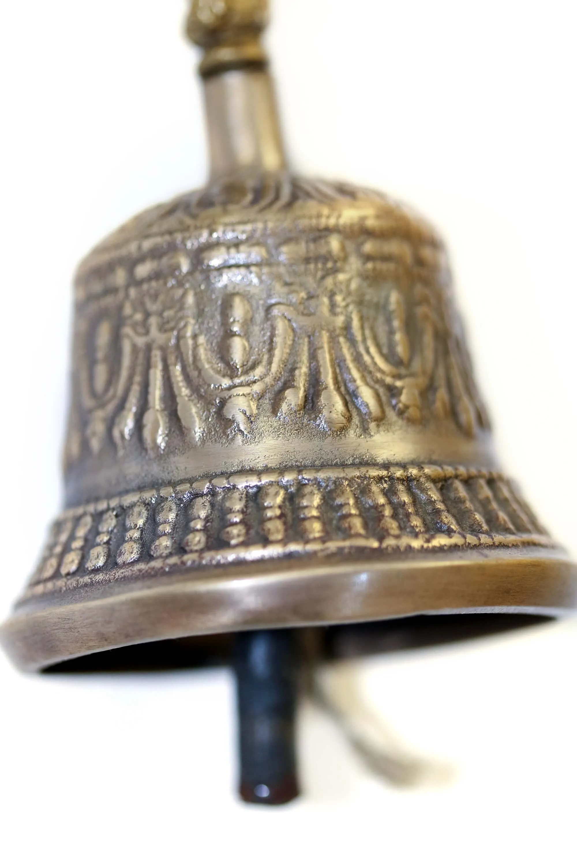 Brass Engraved Temple Bell - Nepal