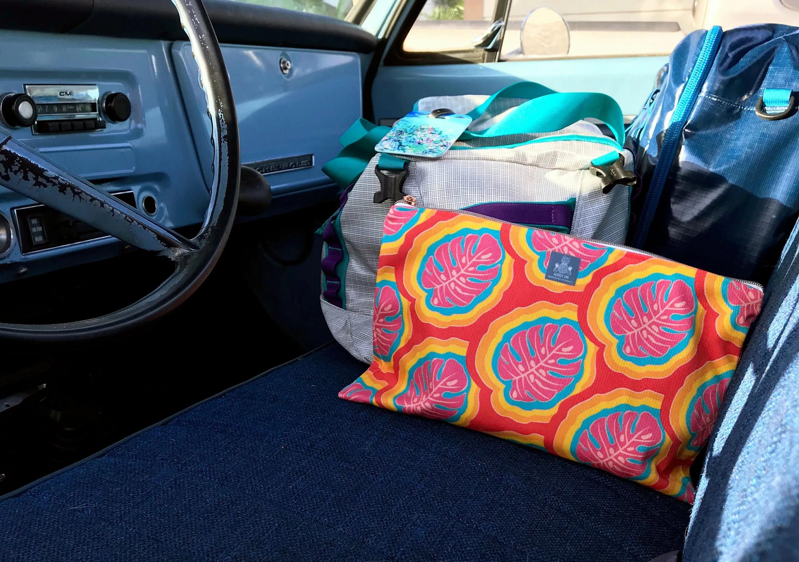 Bright Monstera Pouch (Pencil/Med/Lg)