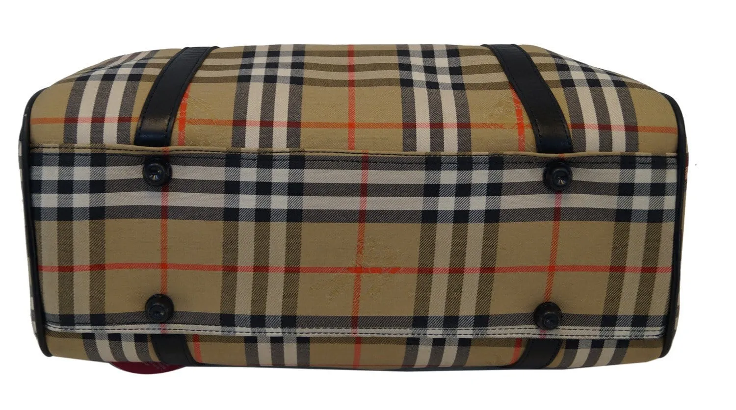 BURBERRY Nova Check Canvas Leather Black Beige Travel Bag TT1182