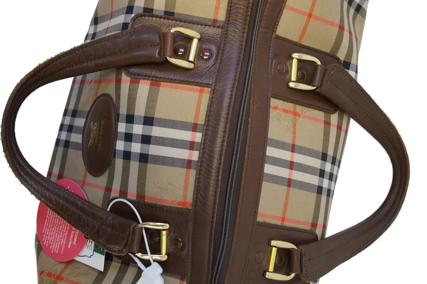Burberry Travel Bag Canvas Leather Nova Check