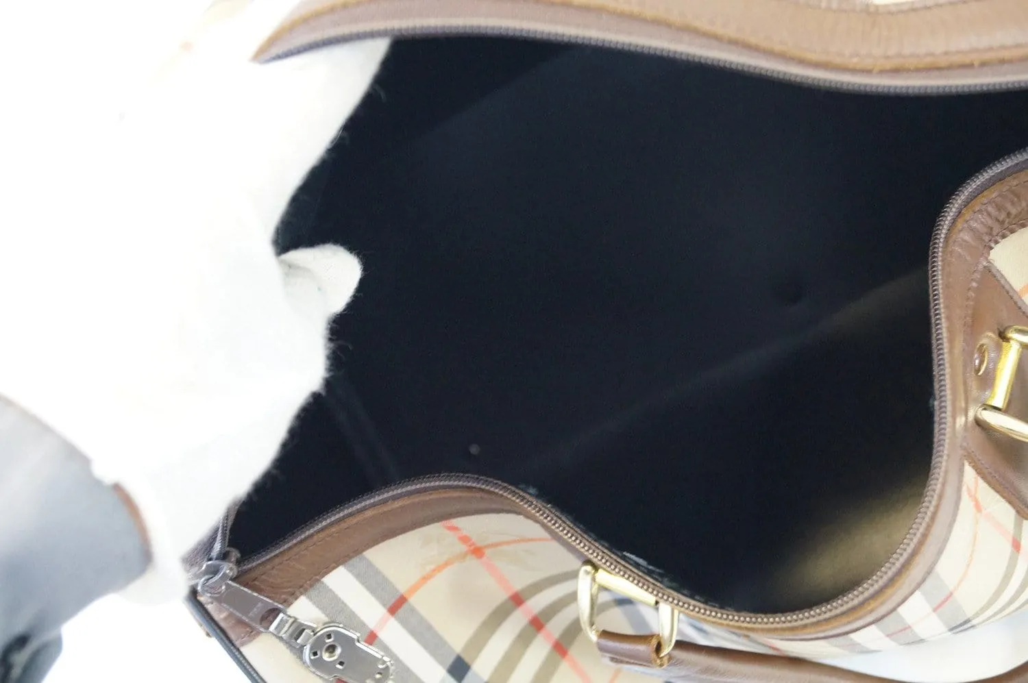 Burberry Travel Bag Canvas Leather Nova Check