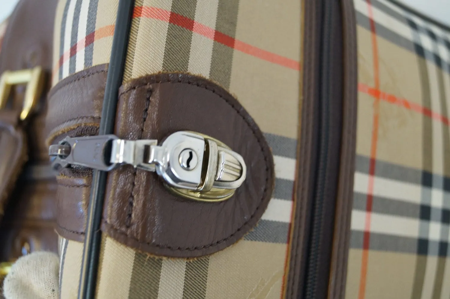Burberry Travel Bag Canvas Leather Nova Check