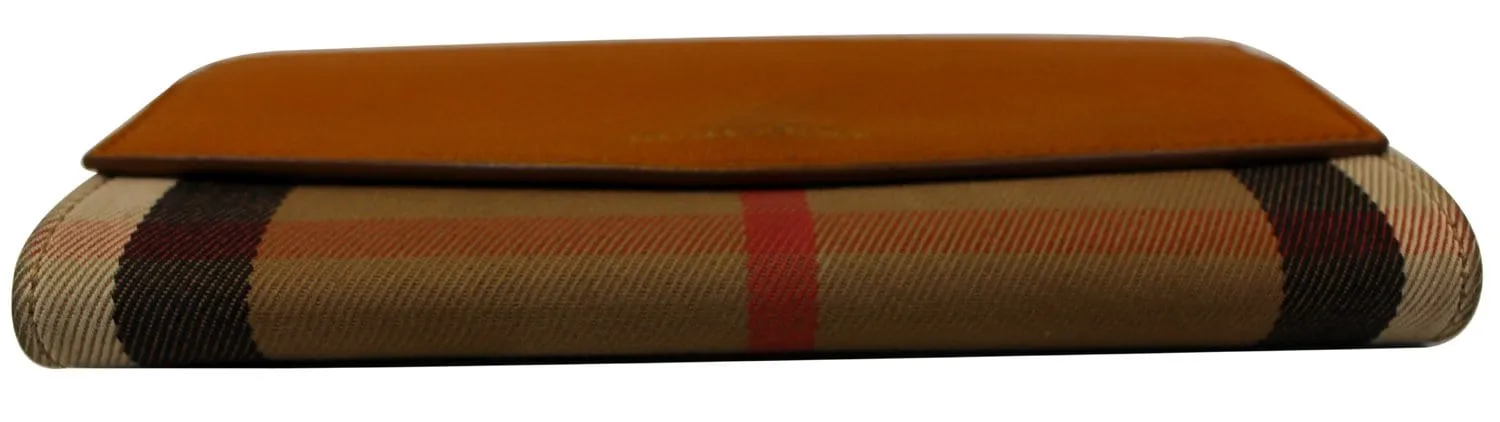 BURBERRY Yellow Leather Haymarket Check Continental Wallet
