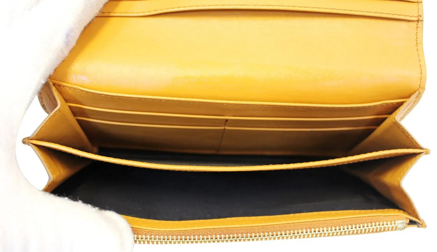 BURBERRY Yellow Leather Haymarket Check Continental Wallet