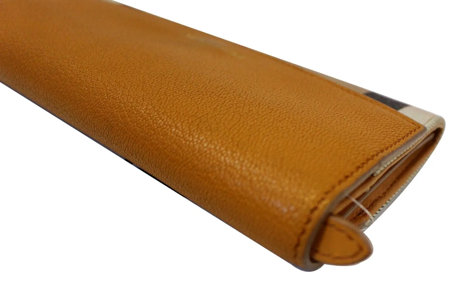 BURBERRY Yellow Leather Haymarket Check Continental Wallet