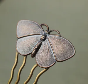 BUTTERFLY MOTH HAIR COMB