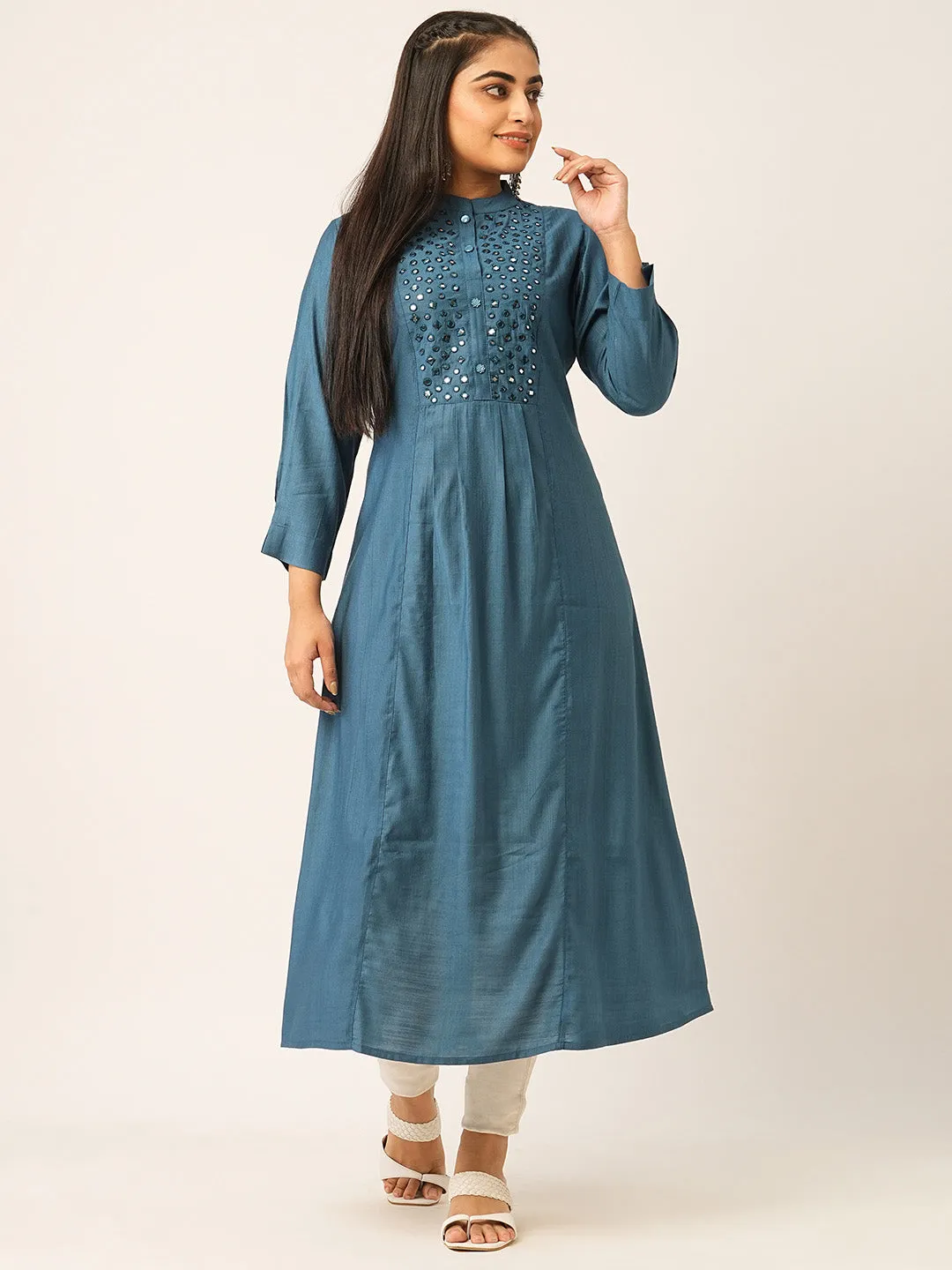 Buy RamaGreen Comfort Fit Rayon Kurta for women online - Zola