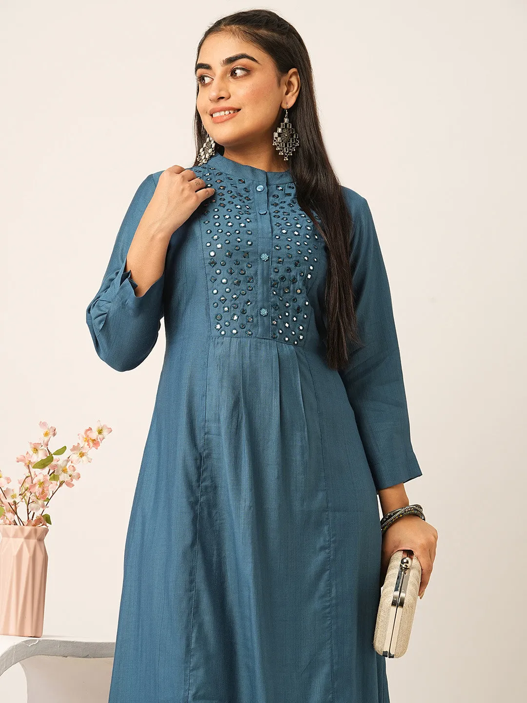 Buy RamaGreen Comfort Fit Rayon Kurta for women online - Zola