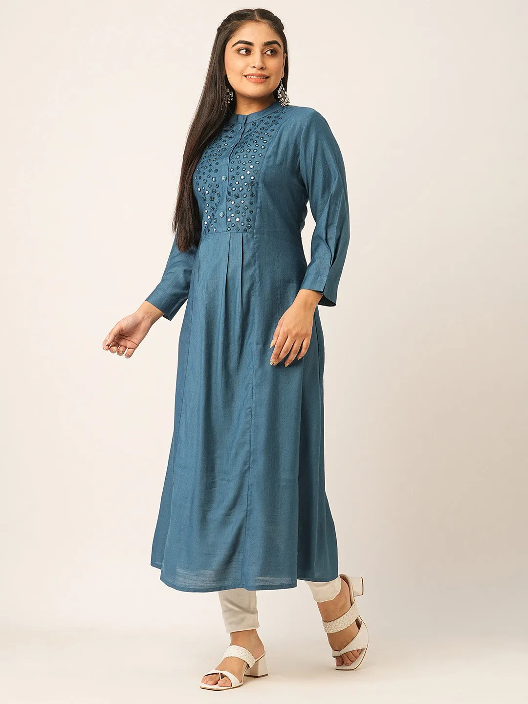 Buy RamaGreen Comfort Fit Rayon Kurta for women online - Zola