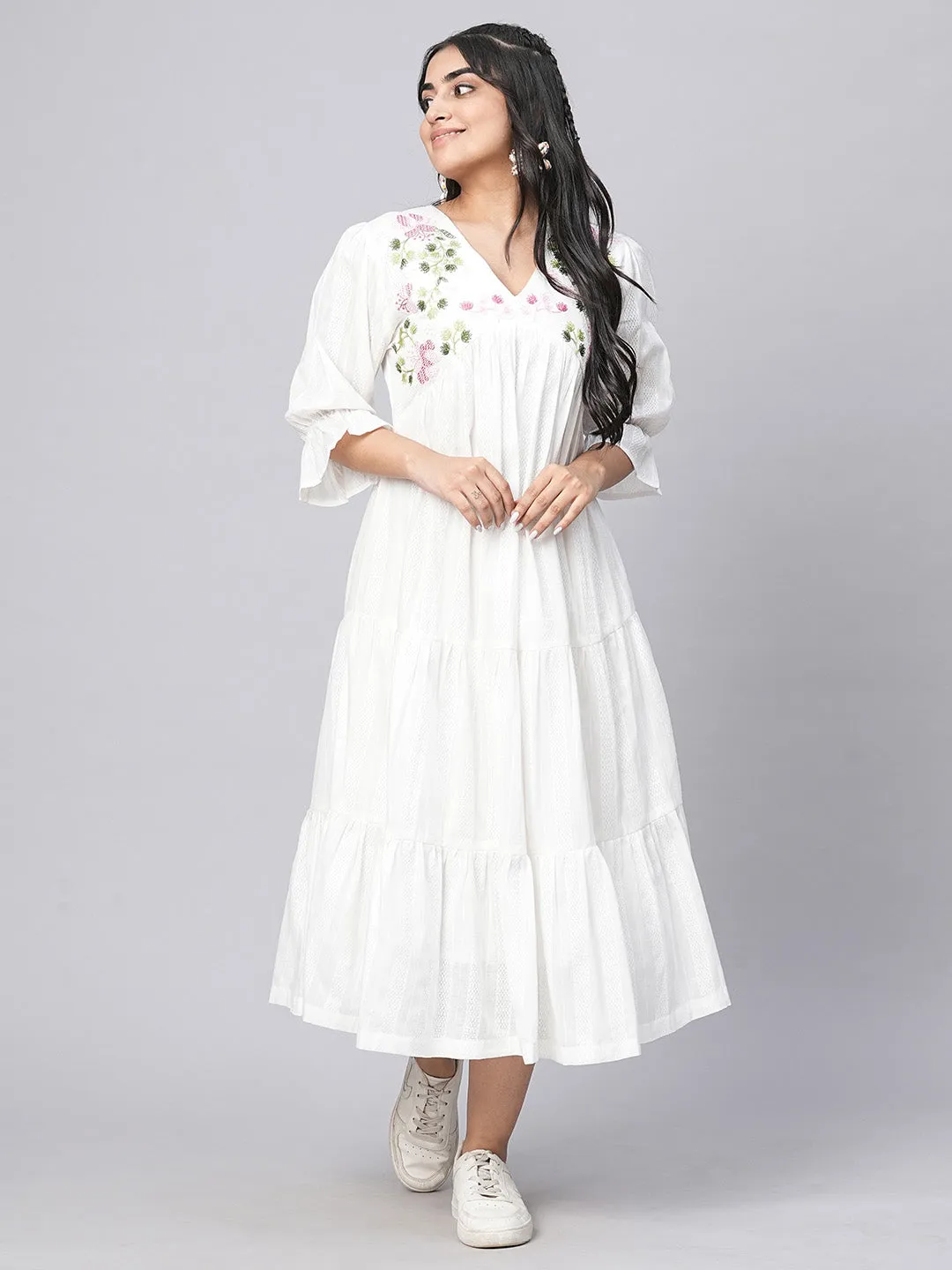 Buy White Cotton Ethnic Dress for women online in India - Zola