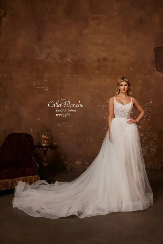 Calla Blanche Size 12 122233SK Eden Skirt Ivory Detachable Train