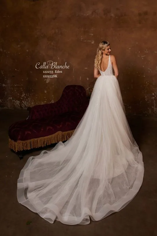 Calla Blanche Size 12 122233SK Eden Skirt Ivory Detachable Train