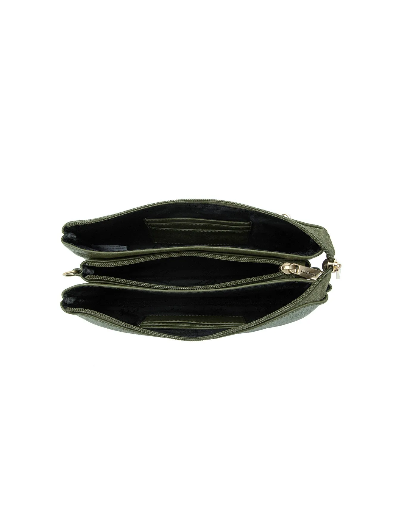 CANDICE LEATHER WALLET WITH SHOULDER STRAP- E1-0809-OLIVE- SALE