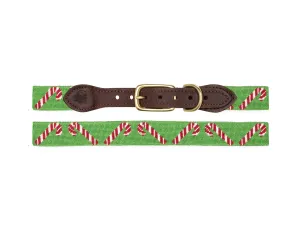 Candy Cane Needlepoint Dog Collar