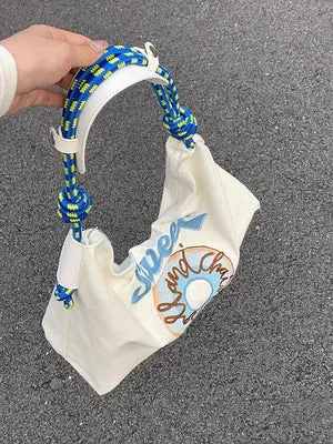 CANDY Rope Handle Canvas Handbag