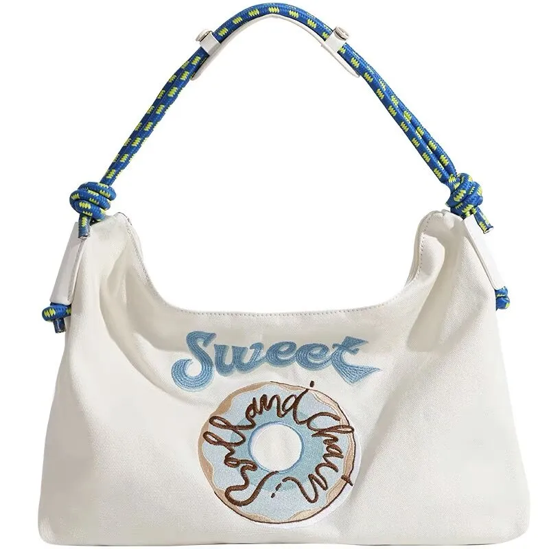 CANDY Rope Handle Canvas Handbag