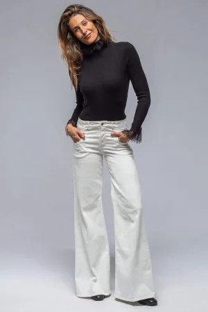 Cara Wide Leg Cotton Pant In Off White