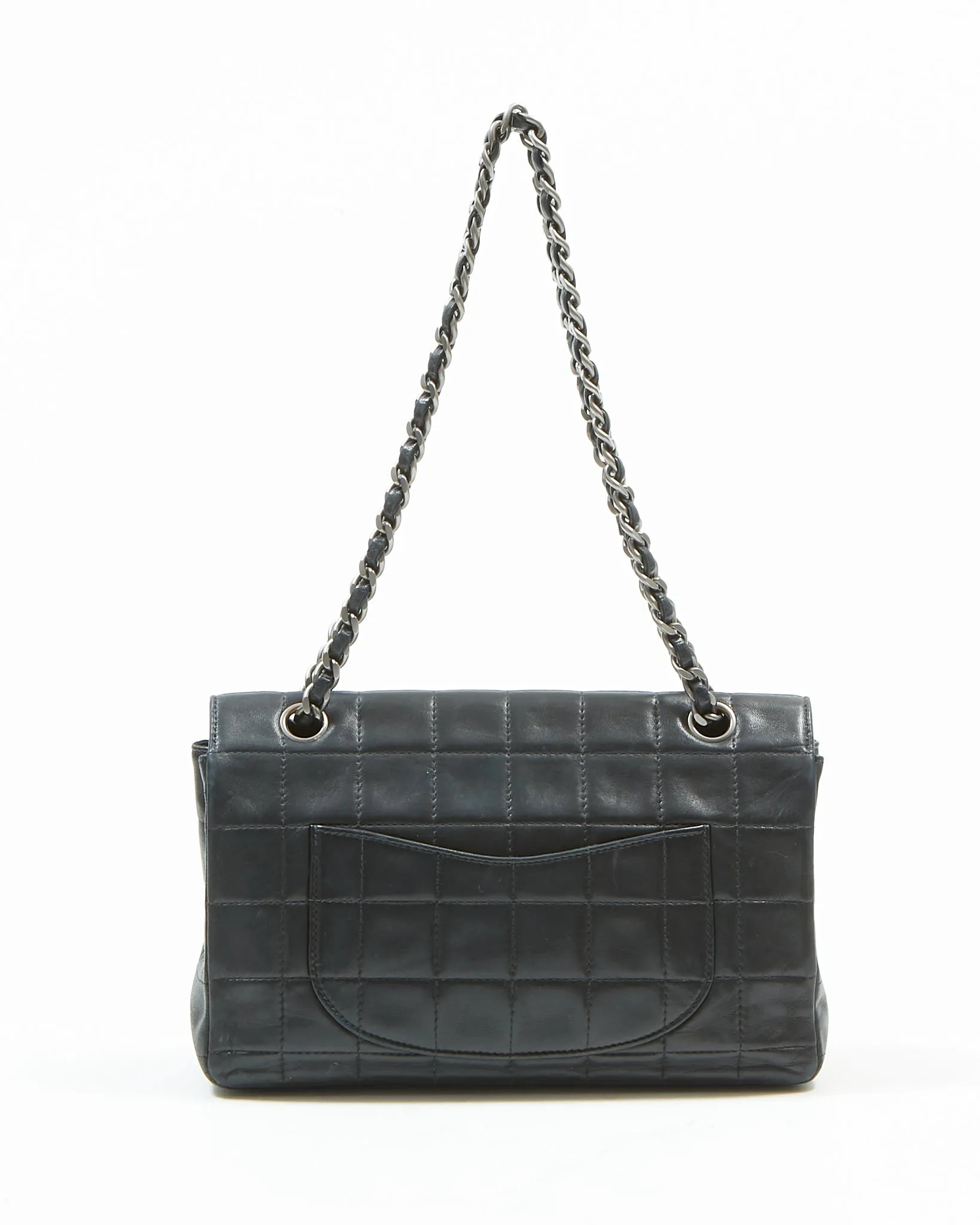 Chanel Black Lambskin Chocolate Bar Single Flap Bag