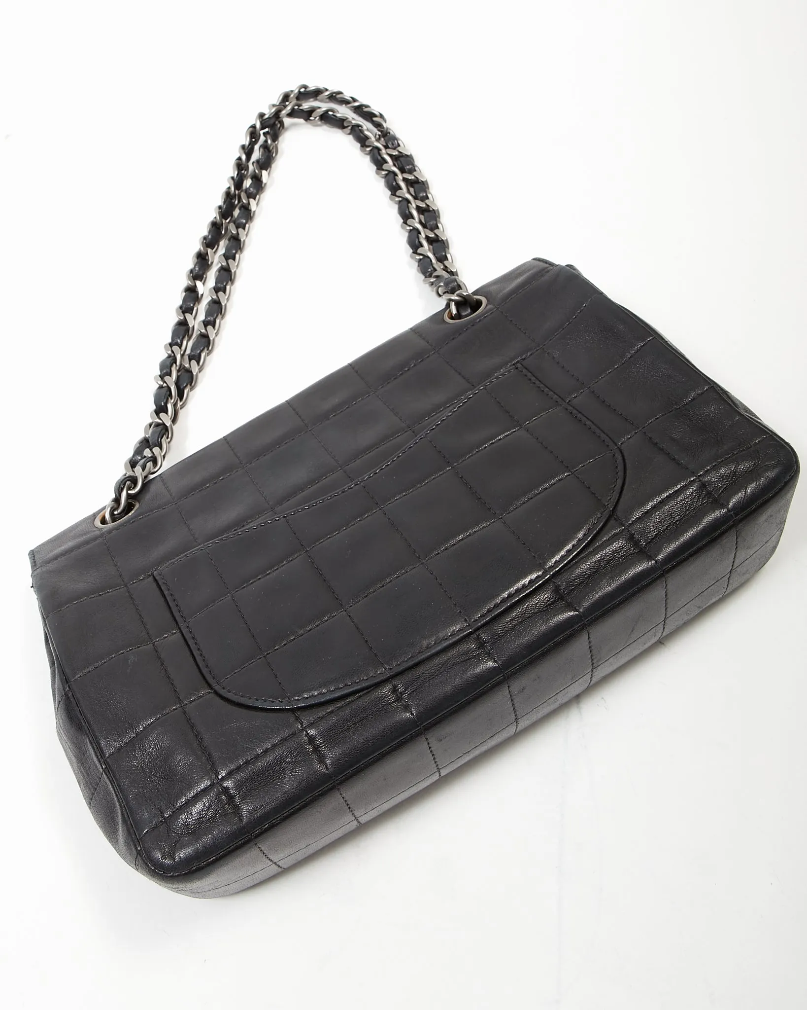 Chanel Black Lambskin Chocolate Bar Single Flap Bag