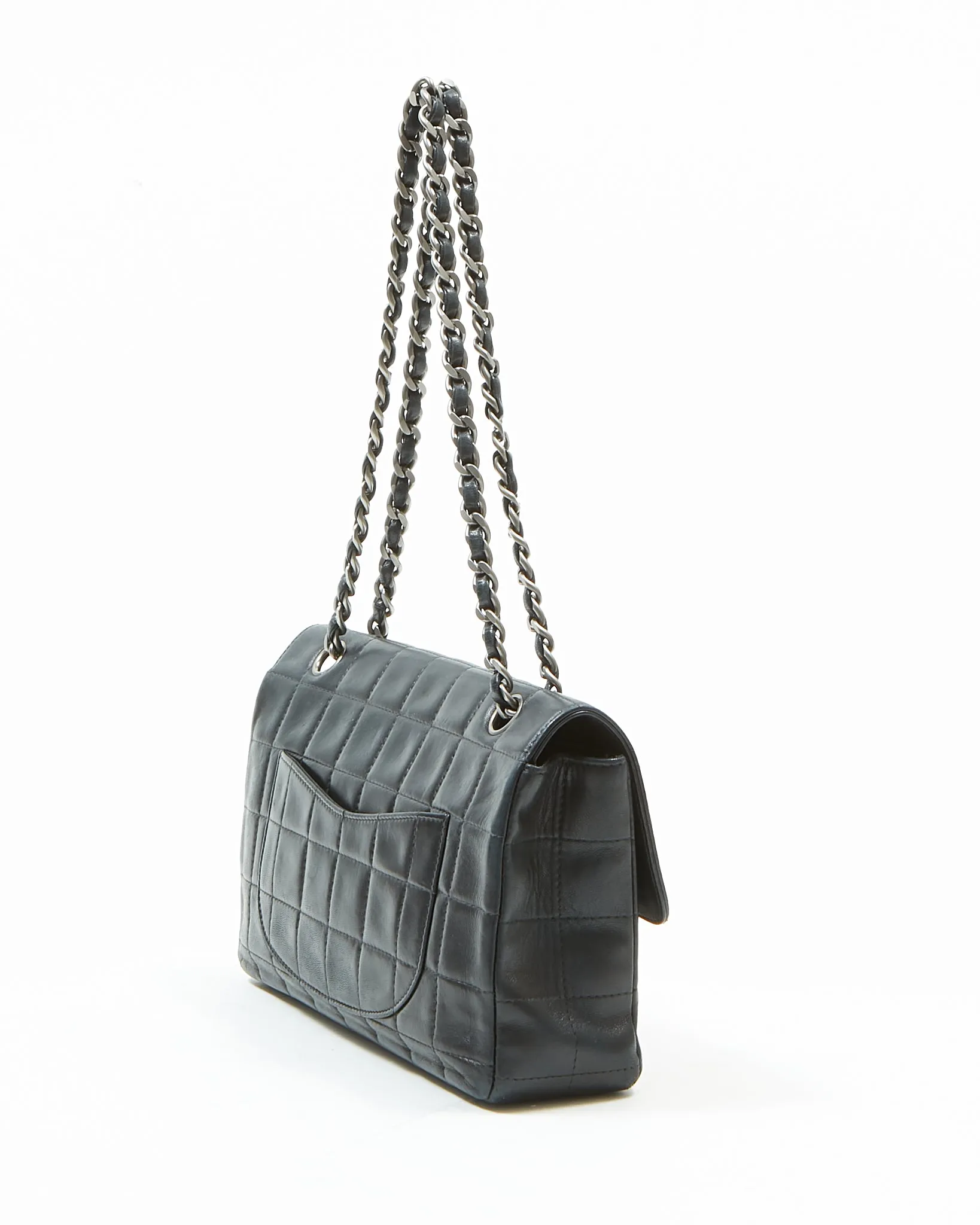 Chanel Black Lambskin Chocolate Bar Single Flap Bag