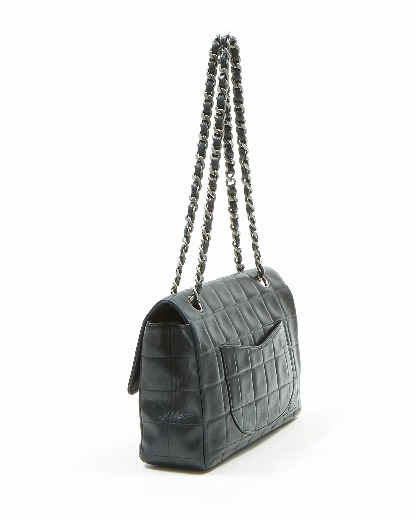 Chanel Black Lambskin Chocolate Bar Single Flap Bag