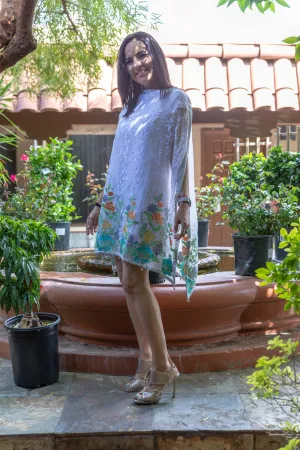 Chiffon Embroidery White Caftan