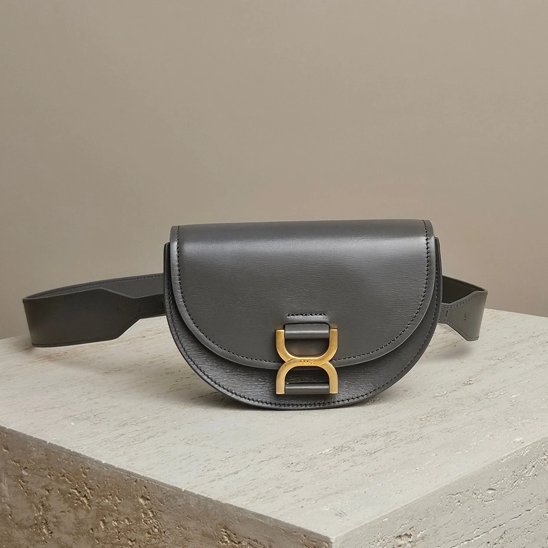 Chloé Mini Flap Bag Elephant Grey