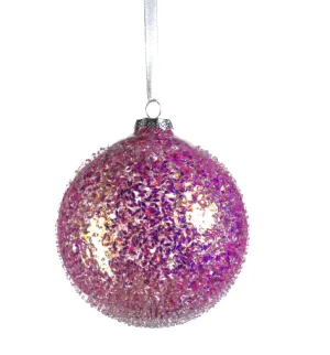 Confetti Glass Ball Ornament - Multi Pink