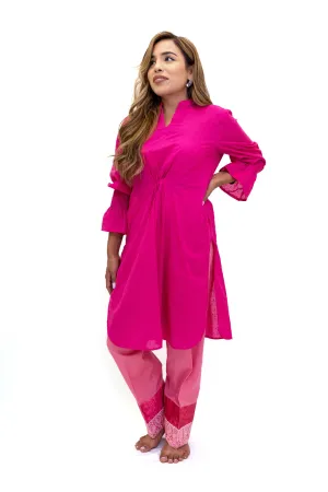 Cotton Magenta Pants - Women's