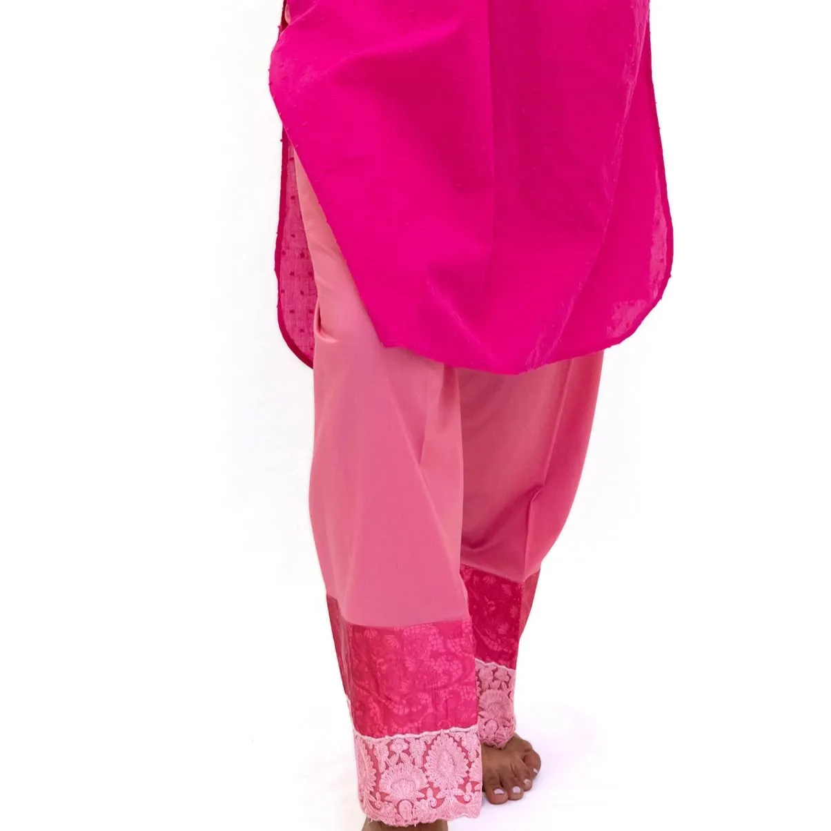Cotton Magenta Pants - Women's