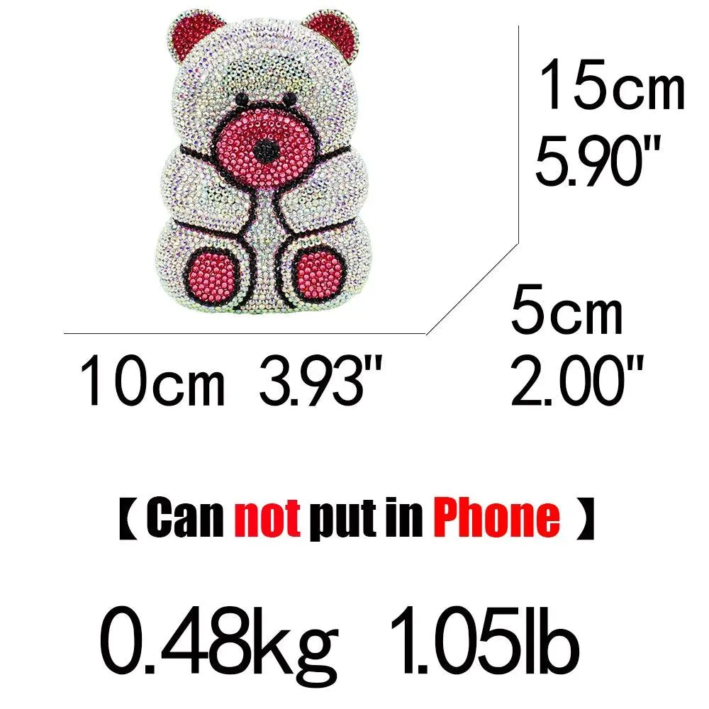 Crystal Teddy Bear Hard Case Bags