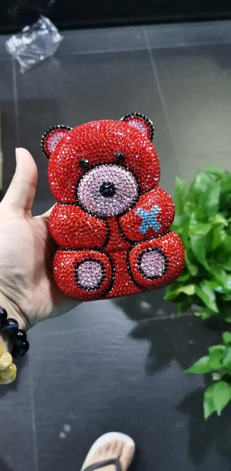 Crystal Teddy Bear Hard Case Bags