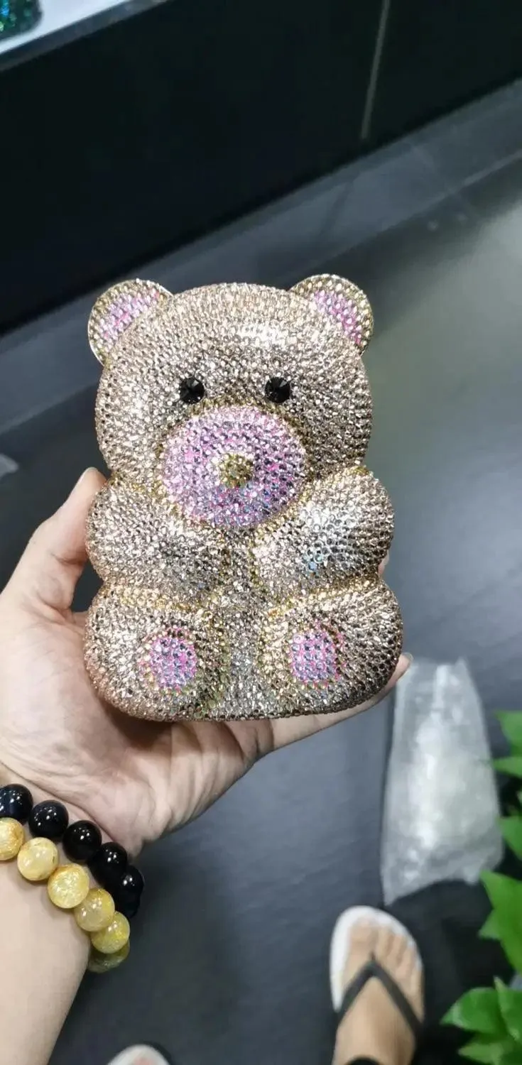 Crystal Teddy Bear Hard Case Bags