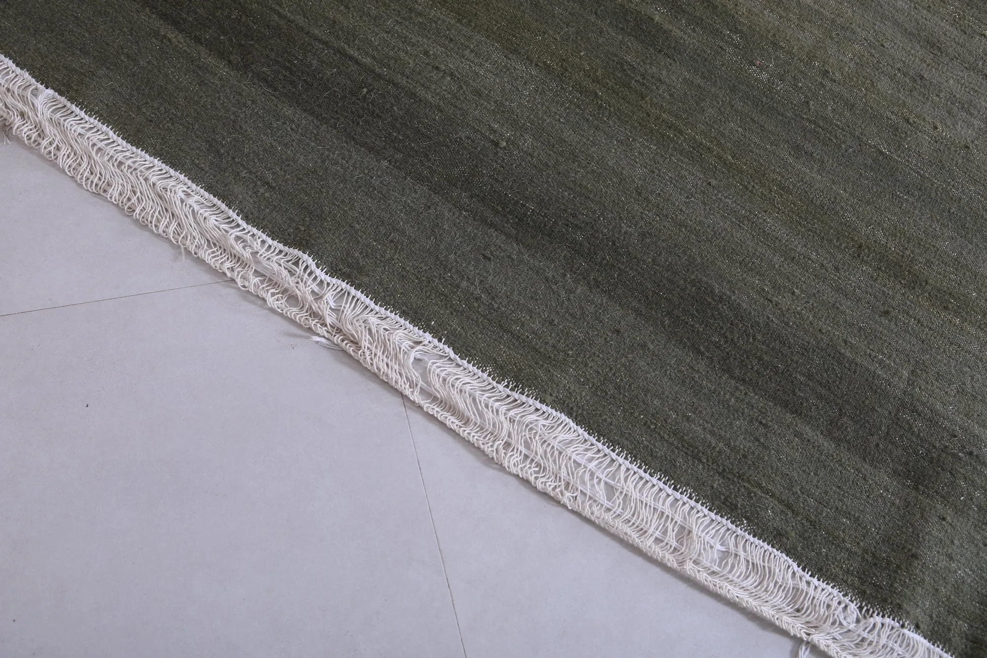Custom hand woven kilim rug - Green moroccan rug