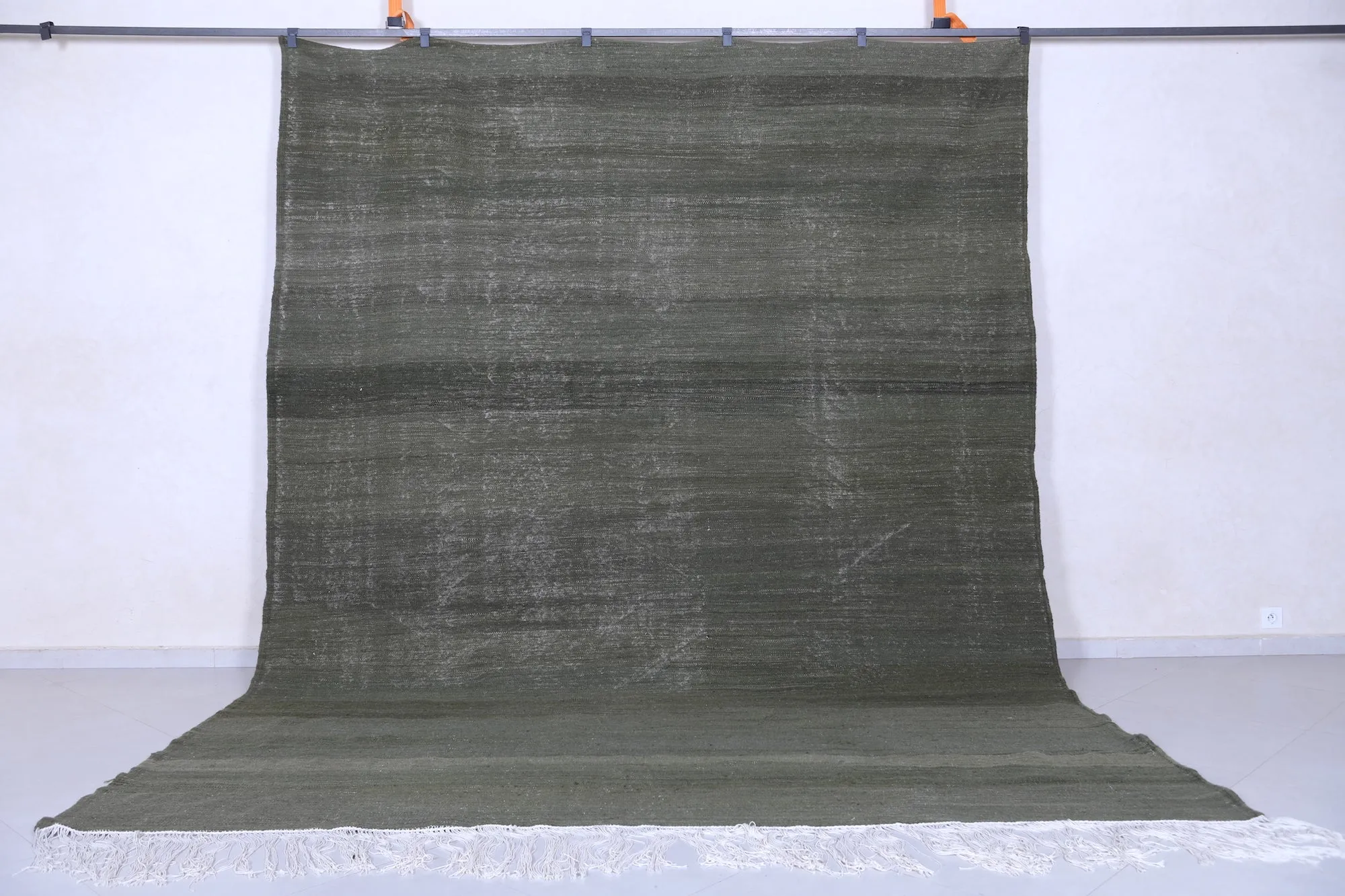 Custom hand woven kilim rug - Green moroccan rug