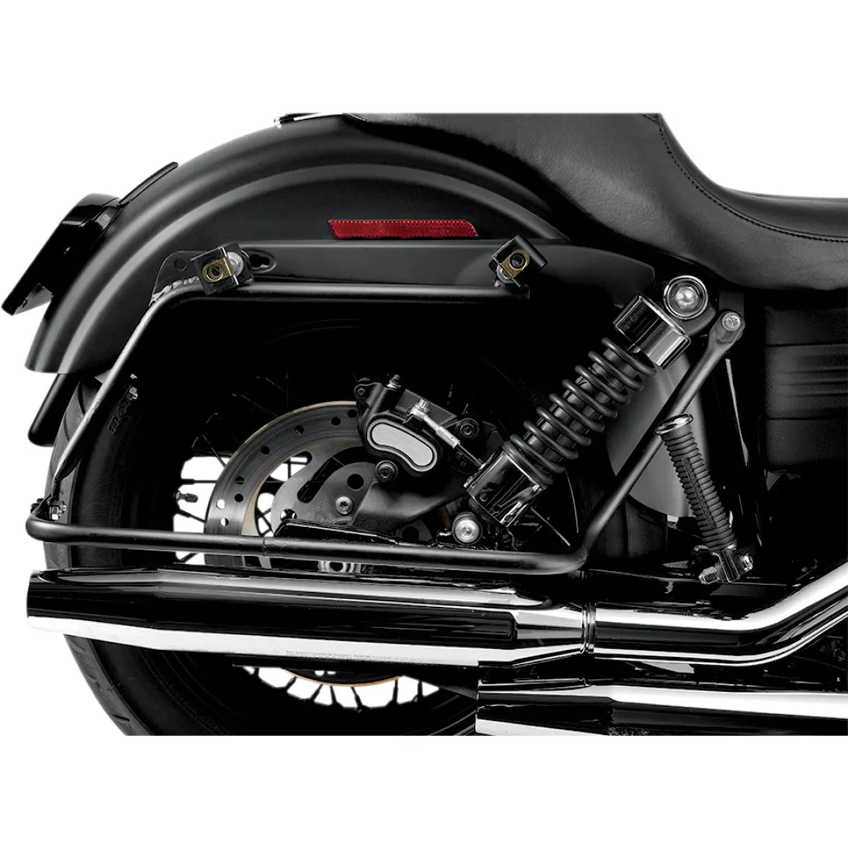 CYCLE VISIONS BAGGER TAIL BLACK. Fester til sidevesker. HD Dyna 06-17.