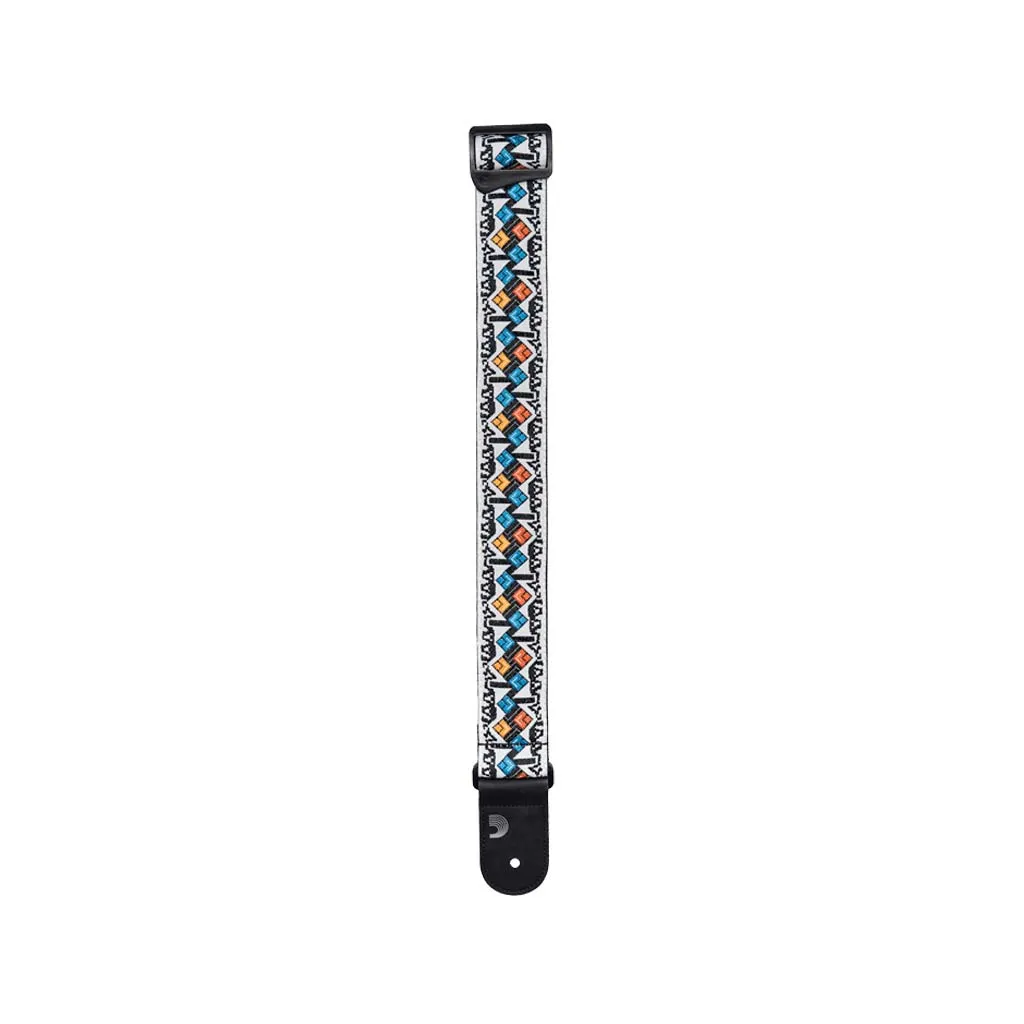 D'Addario Eco-Comfort Jacquard Woven Guitar Strap, White