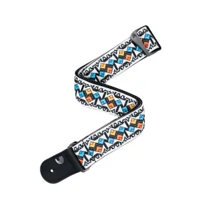 D'Addario Eco-Comfort Jacquard Woven Guitar Strap, White