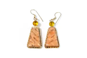 Dangle Earrings With Large Gemstone